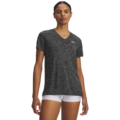Under Armour Women's Tech Solid V-Neck T-Shirt - Black