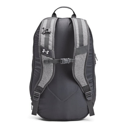 Under Armour Unisex Hustle 6.0 Backpack - Castlerock Full Heather, Castlerock, Metallic Silver