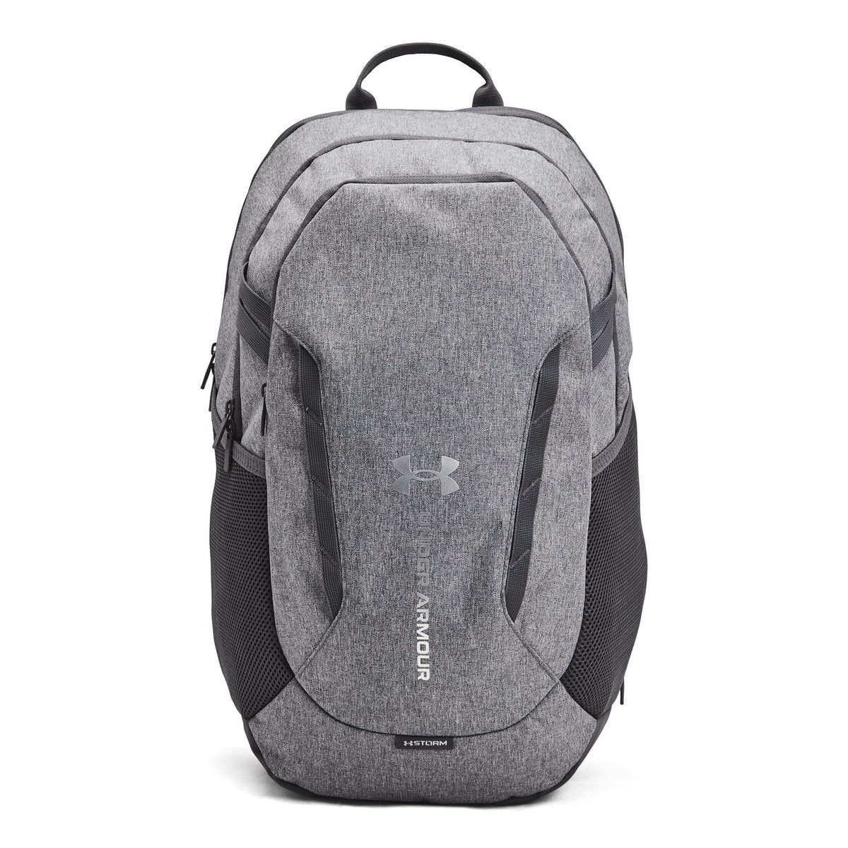 Under Armour Unisex Hustle 6.0 Backpack - Castlerock Full Heather, Castlerock, Metallic Silver