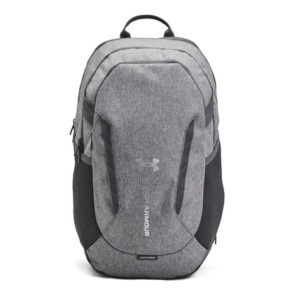 Under Armour Unisex Hustle 6.0 Backpack - Castlerock Full Heather, Castlerock, Metallic Silver