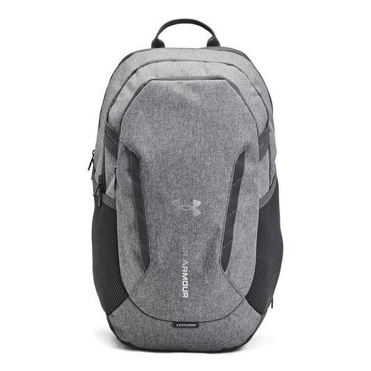Under Armour Unisex Hustle 6.0 Backpack - Castlerock Full Heather, Castlerock, Metallic Silver