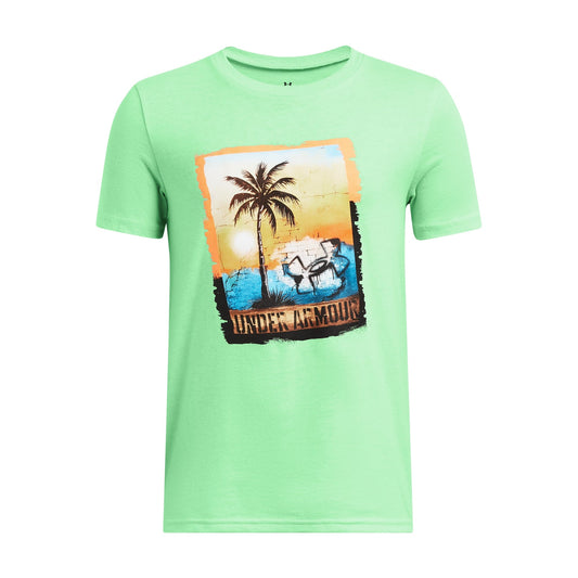 Under Armour Youth Graphic Palm Tree Short Sleeve T-Shirt - Green