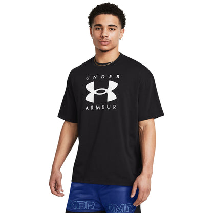 Under Armour Men's Heavyweight Oversized Branded Short Sleeve T-Shirt - Black/White