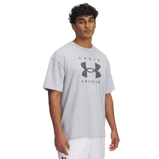 Under Armour Men's Heavyweight Oversized Branded Short Sleeve T-Shirt - Mod Gray/Castlerock
