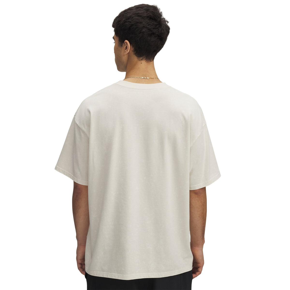 Under Armour Men's Heavyweight Oversized Logo T-Shirt - Stone/White