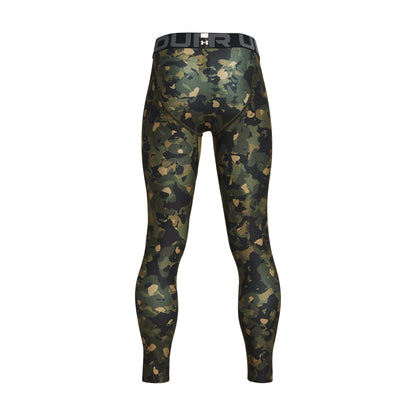 Under Armour Youth Boys' HeatGear Printed Leggings - Marine OD Green/White