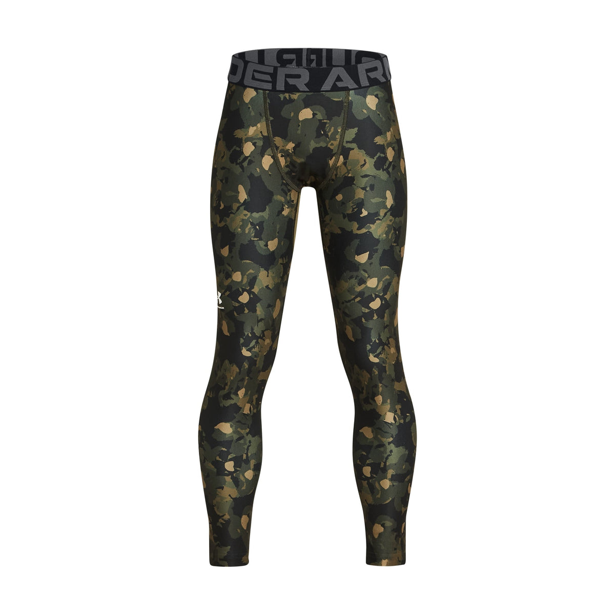 Under Armour Youth Boys' HeatGear Printed Leggings - Marine OD Green/White