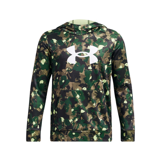 Under Armour Youth Boys' Fleece Big Logo Hoodie - Forest Green/White