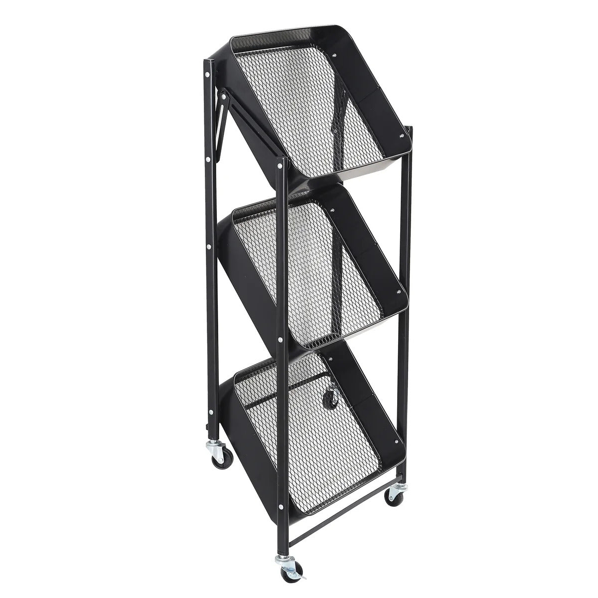 3-Tier Rolling Metal Storage Organizer Mobile Utility Cart