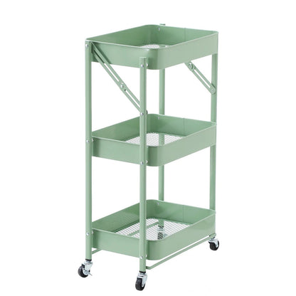 3-Tier Rolling Metal Storage Organizer Mobile Utility Cart