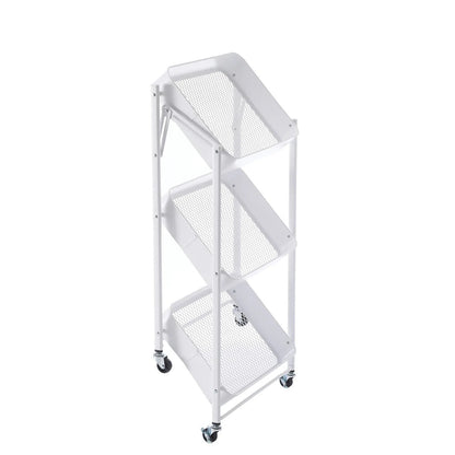 3-Tier Rolling Metal Storage Organizer Mobile Utility Cart