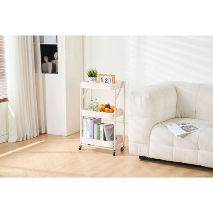 3-Tier Rolling Metal Storage Organizer Mobile Utility Cart