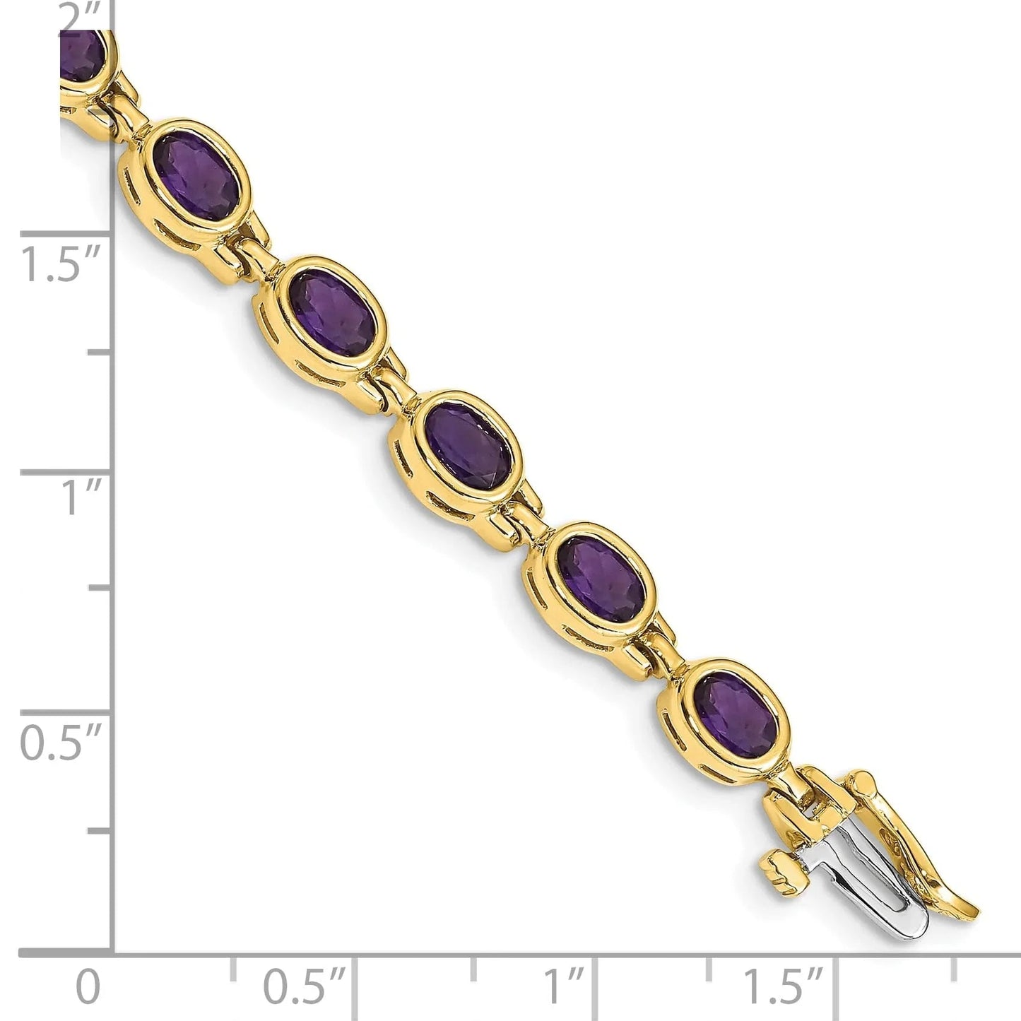 Genuine Amethyst 14K Yellow Gold Bracelet