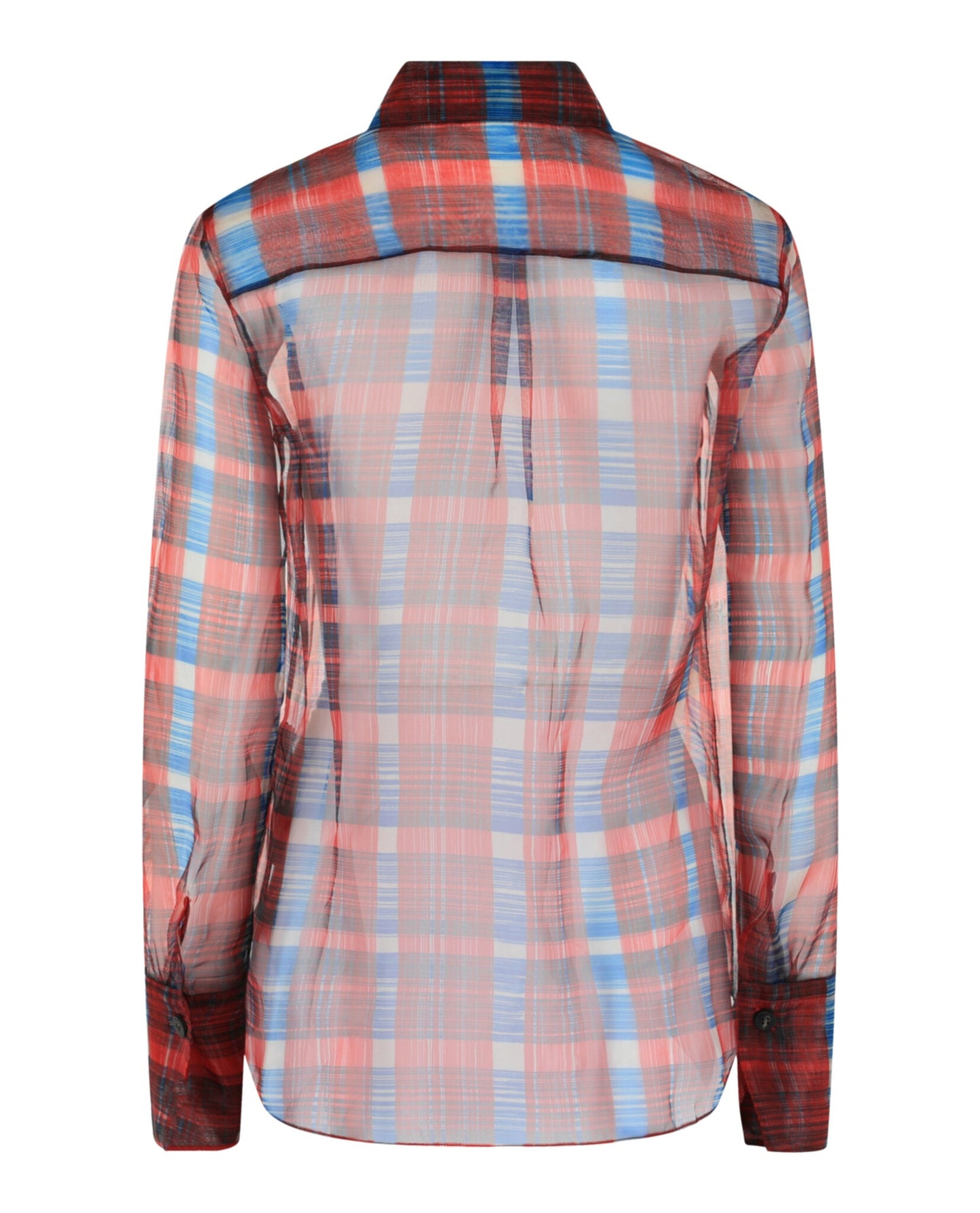 Ferragamo August Organza Check Button-Front Shirt