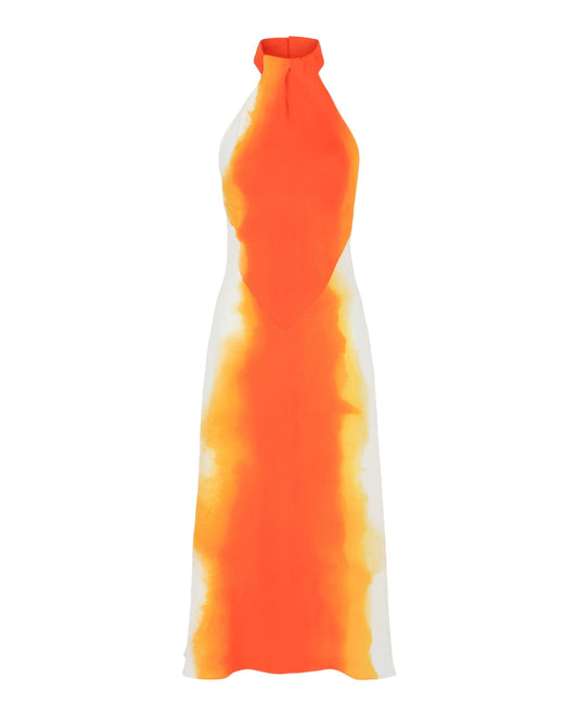 Ferragamo Abstract-Print Halterneck Dress