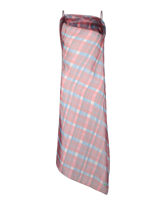 Ferragamo Plaid Asymmetrical Dress