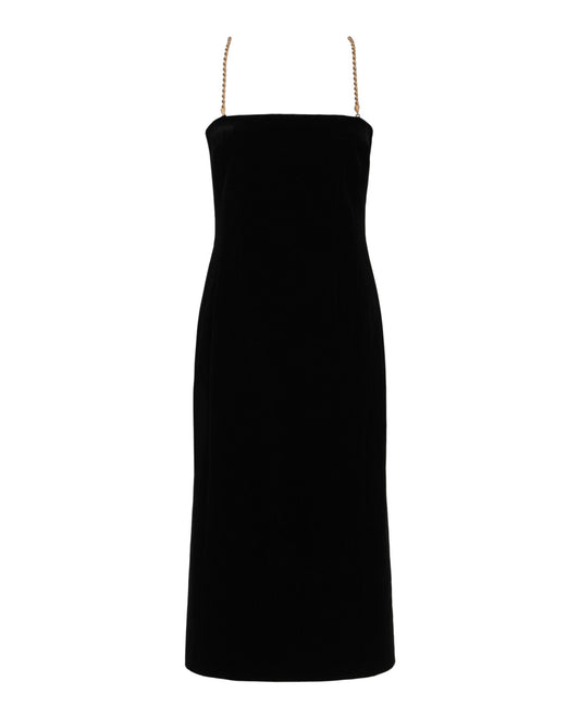 Ferragamo Midi Tube Dress With Twisted Chain Straps