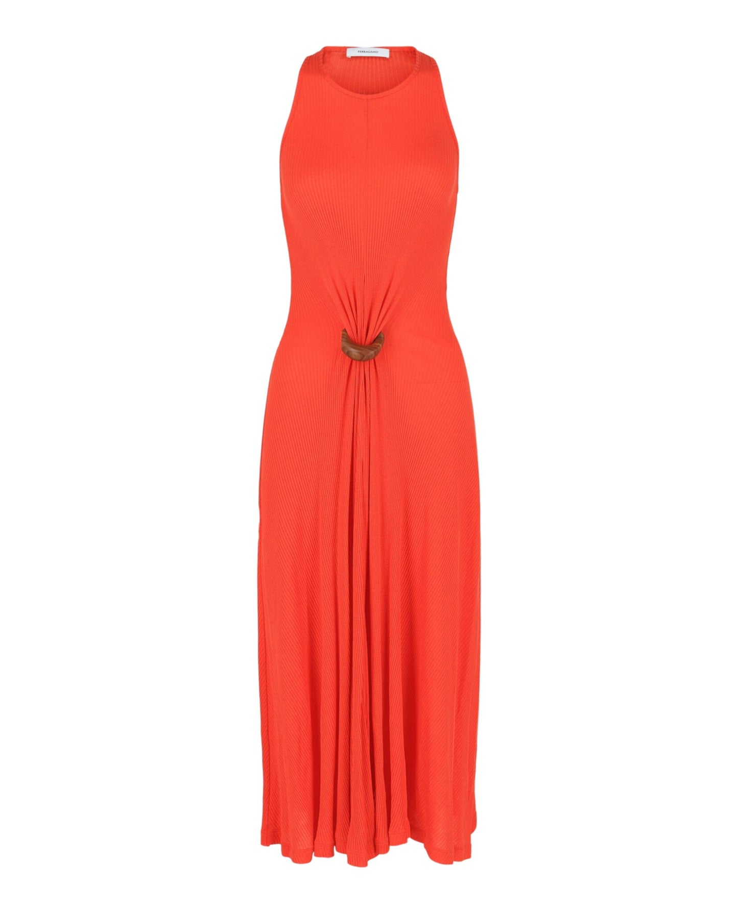 Ferragamo Sleeveless Ribbed Maxi Dress