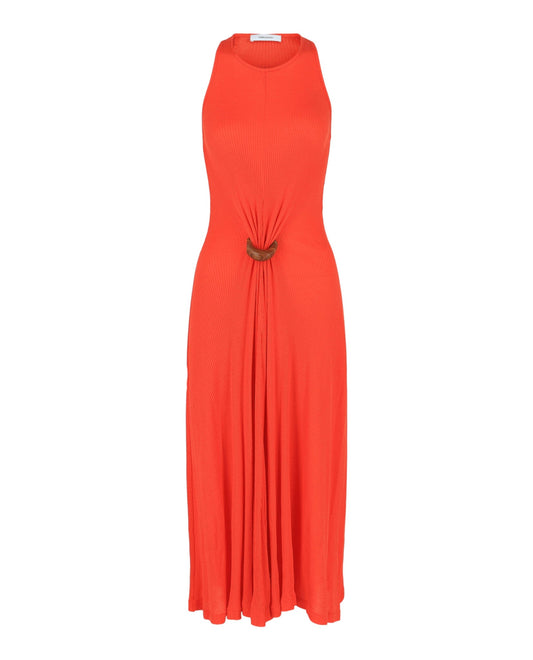 Ferragamo Sleeveless Ribbed Maxi Dress