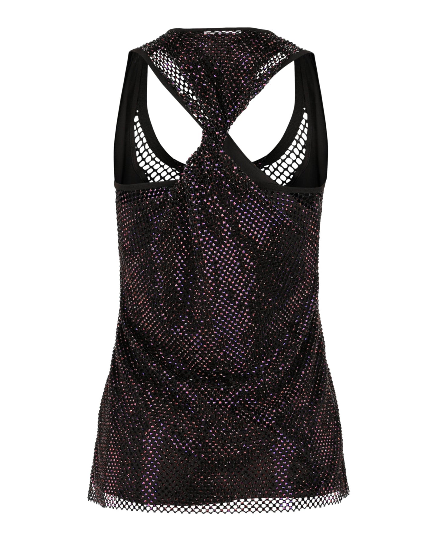Ferragamo Crystal Embellished Mesh Tank Top