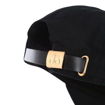 MOOSE KNUCKLES LOGO ICON MEN Adjustable Strapback Hat BLACK/GOLD