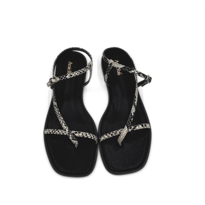 Maxy Asymmetric T-Strap Sandal - Python