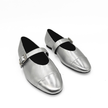 Reign Cap Toe Mary Janes - Silver