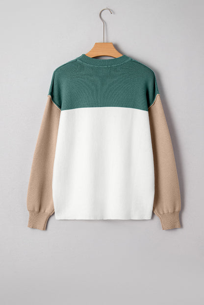 Threaded Pear Anava Ribbed Knit Baggy Sweater