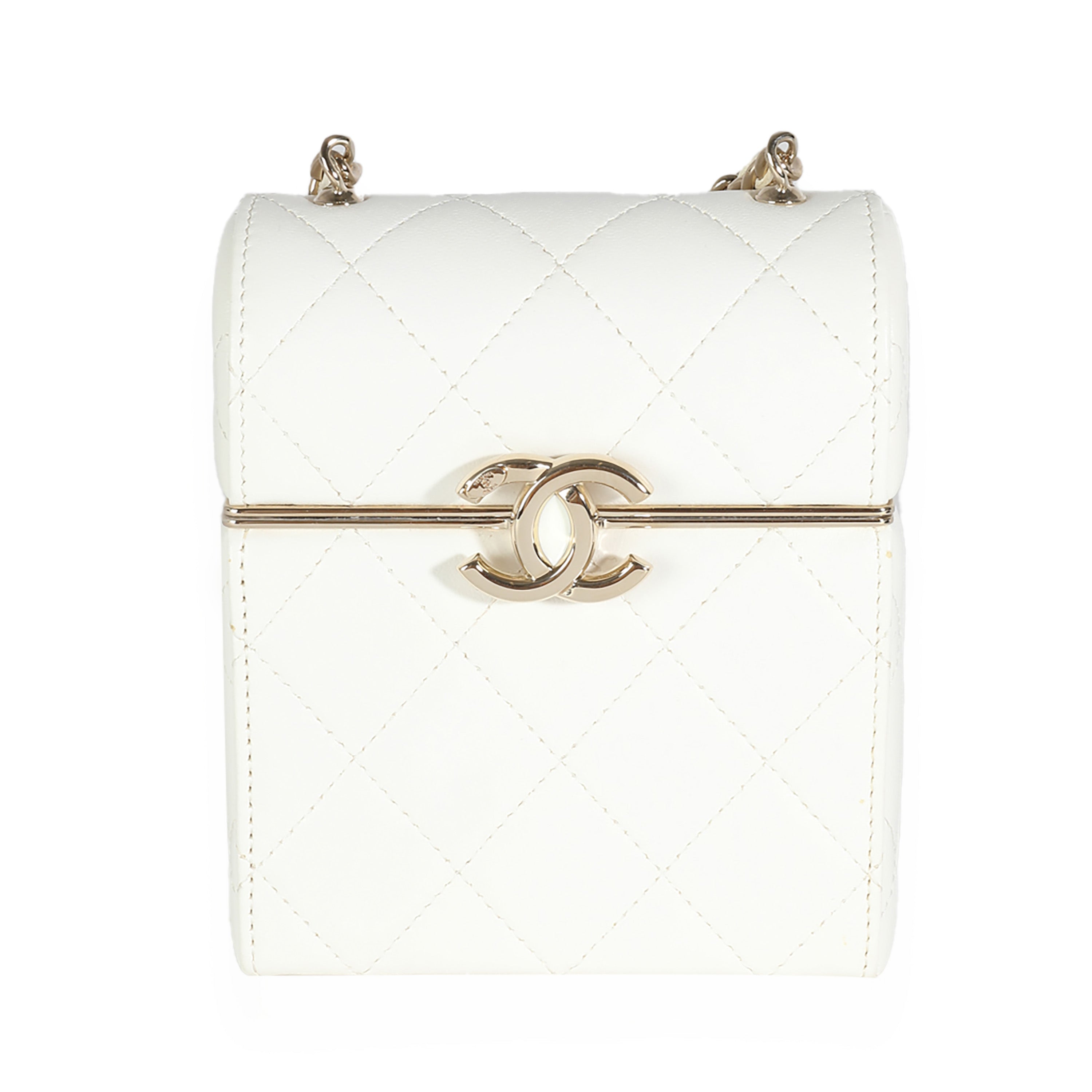 Chanel Women's 22P White Quilted Lambskin Mini Box Clutch – Zulily