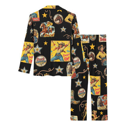 Baha Ranch Vintage Cowgirl Collage Western Pajama Set
