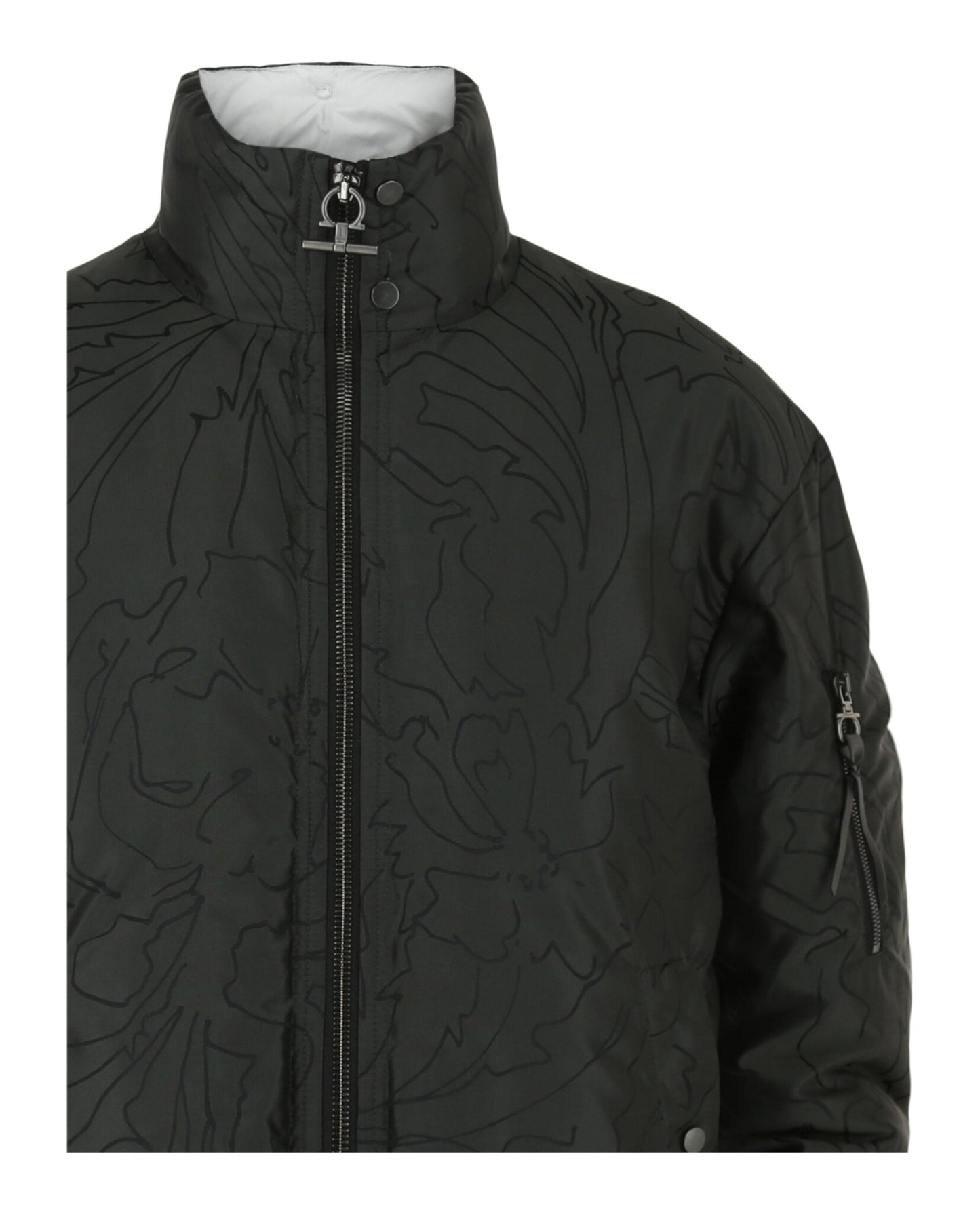 Ferragamo Abstract Print Quilted Jacket