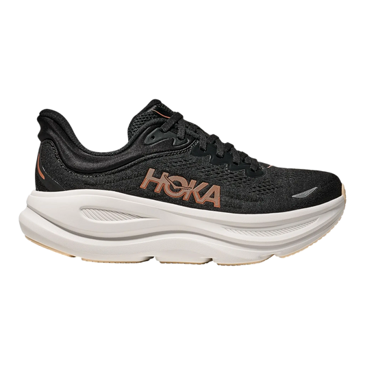 HOKA Bondi 9 Women Running Sneakers Black/Rose Gold