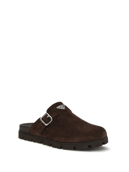 Suede Mules Dark Brown