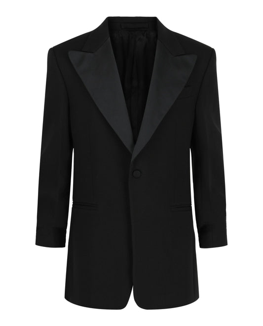 Ferragamo Silk Peaked Lapel Blazer