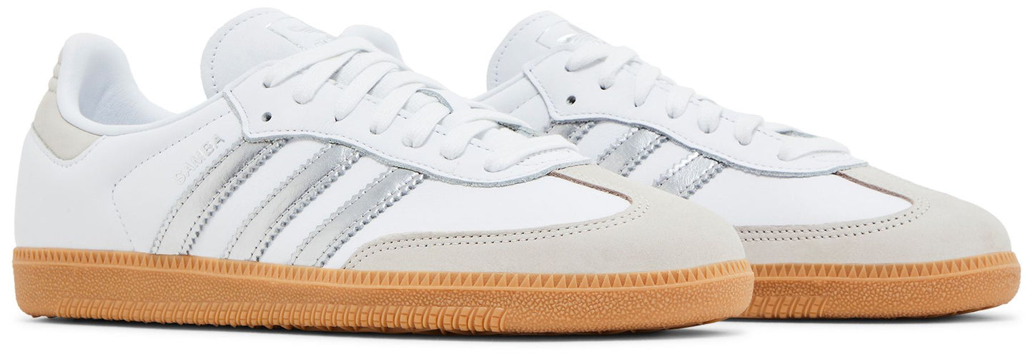 adidas Women's Samba Og 'White Silver Metallic' Sneakers