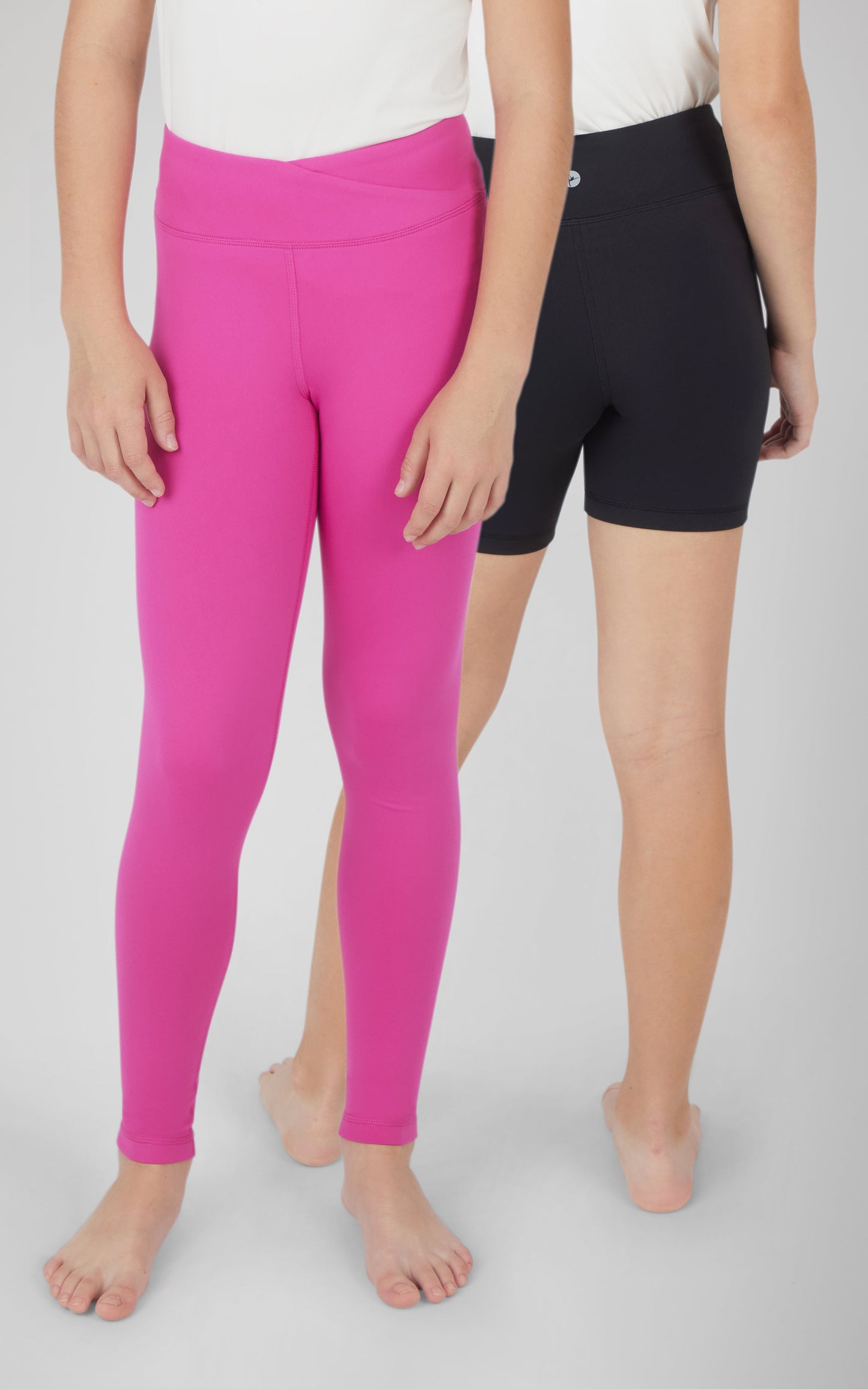 Girls 2 PK Lux Crossover Legging + 6" Bike Short