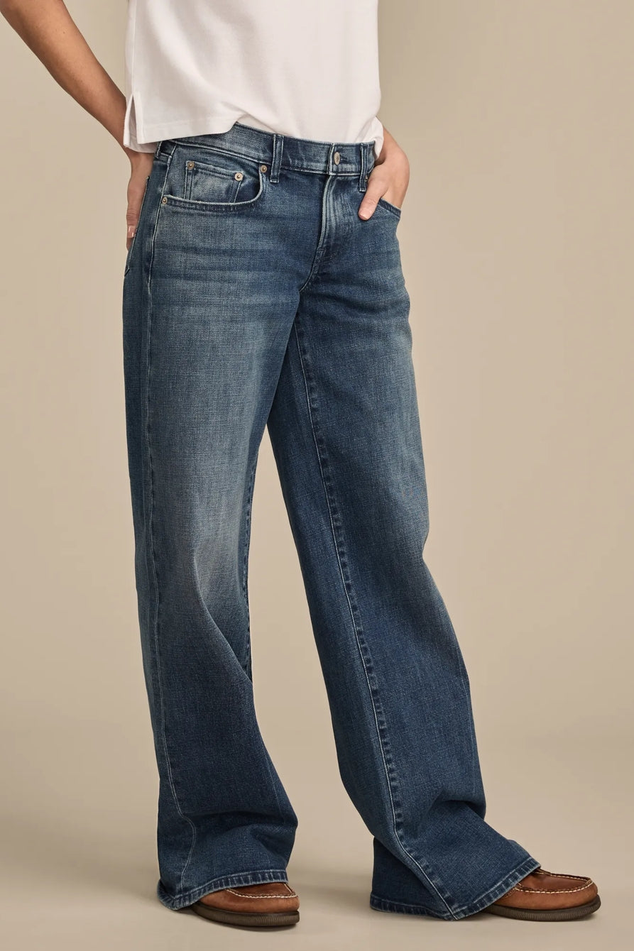 Lucky Brand Women's Mid Rise Sweet Wide Leg - Set it Free Wash