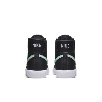 Nike Blazer Mid '77 Big Kids' (GS) Sneakers — Black/Mint Leather Mid-Top