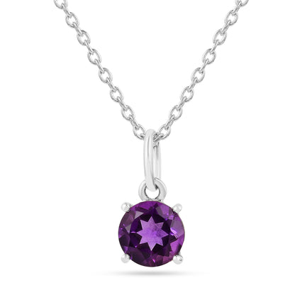 Purple Solitaire Amethyst Jewelry Set