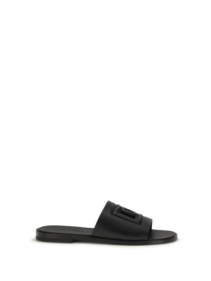 Sandals Embossed Logo Black