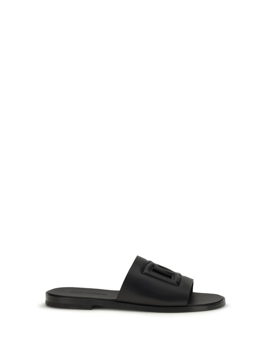 Sandals Embossed Logo Black