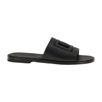 Sandals Embossed Logo Black