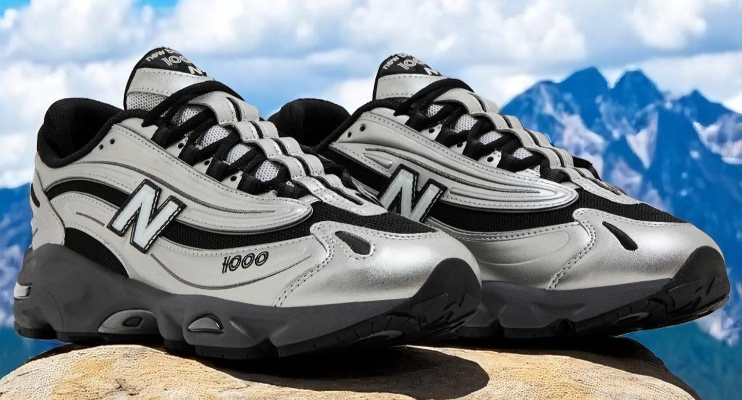 New Balance Men's 1000 'Black Silver Metallic' Sneakers