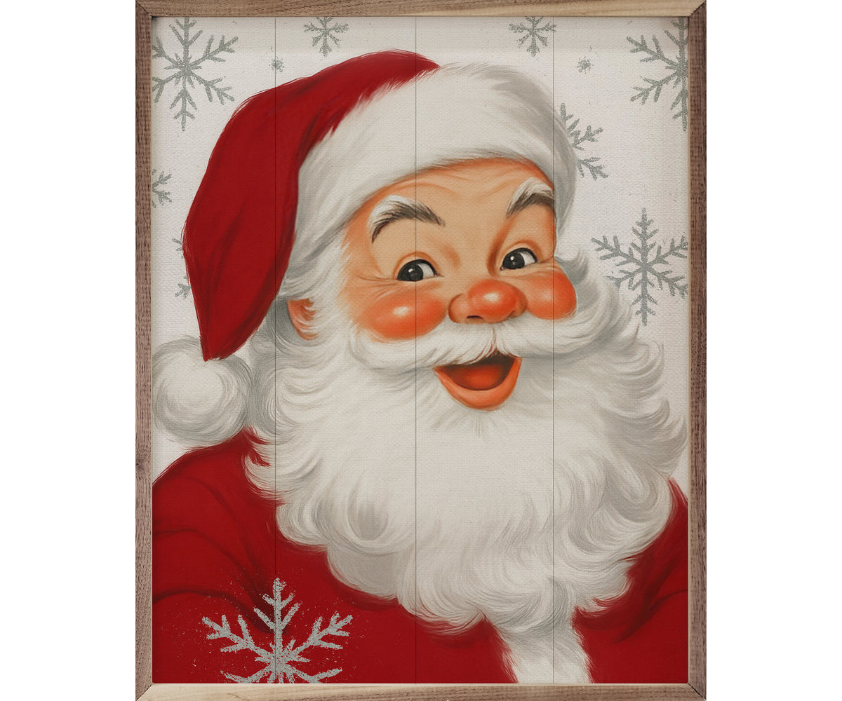 Kendrick Home Cherry Santa Snowflakes