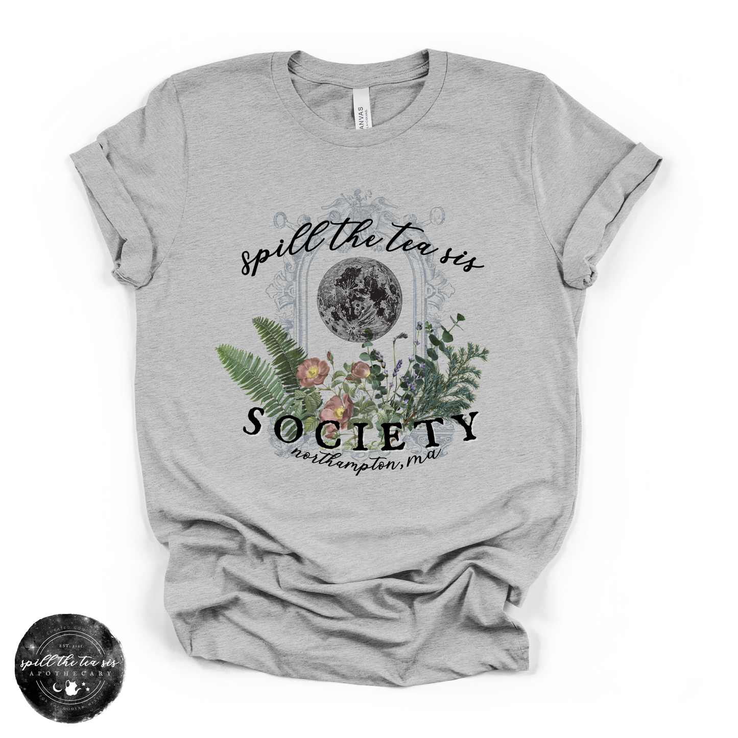 Spill The Tea Sis Society Tee | Witchy Community Graphic T-Shirt