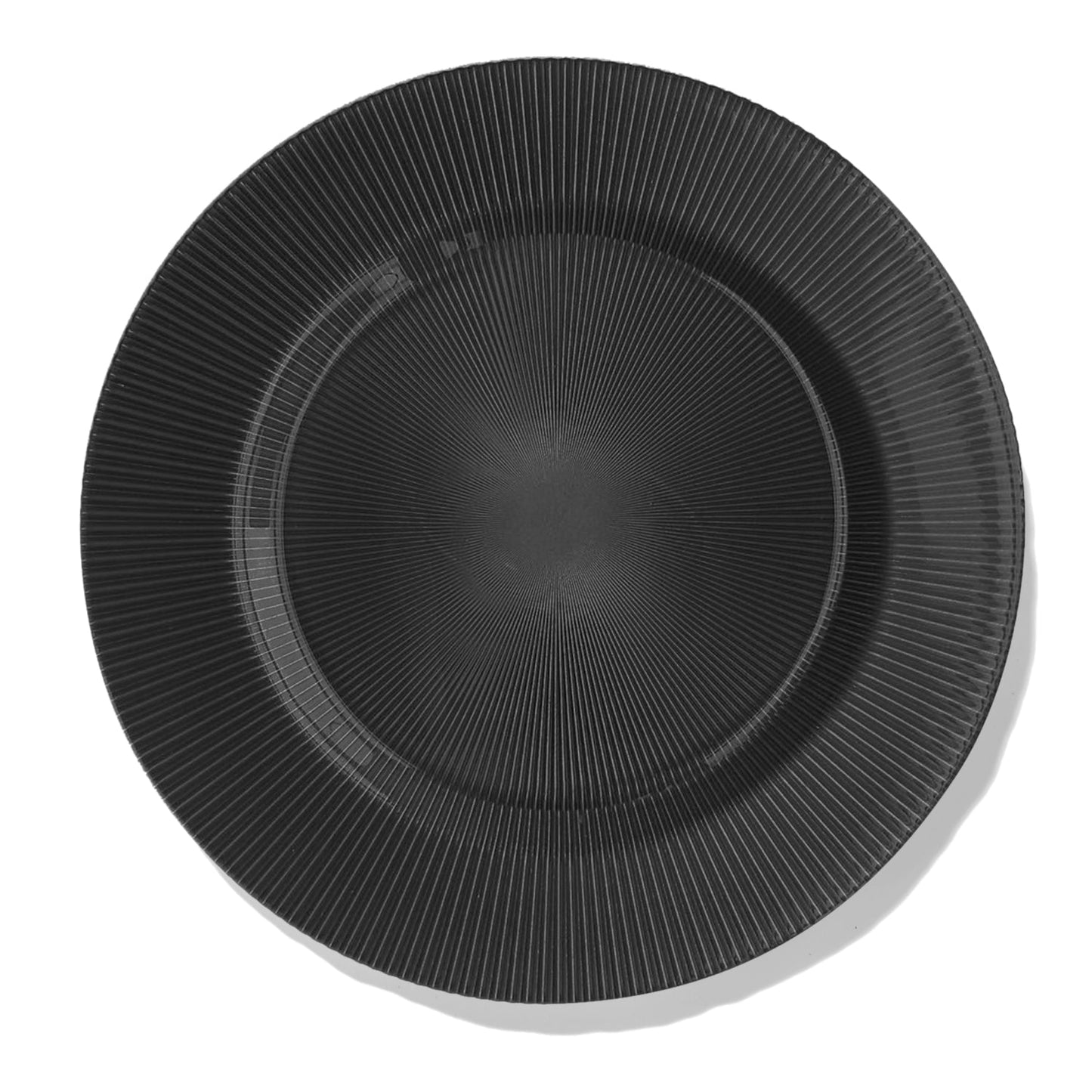 Jay Companies Sunray Black Glass Charger Plates 4-Piece Set 13"D