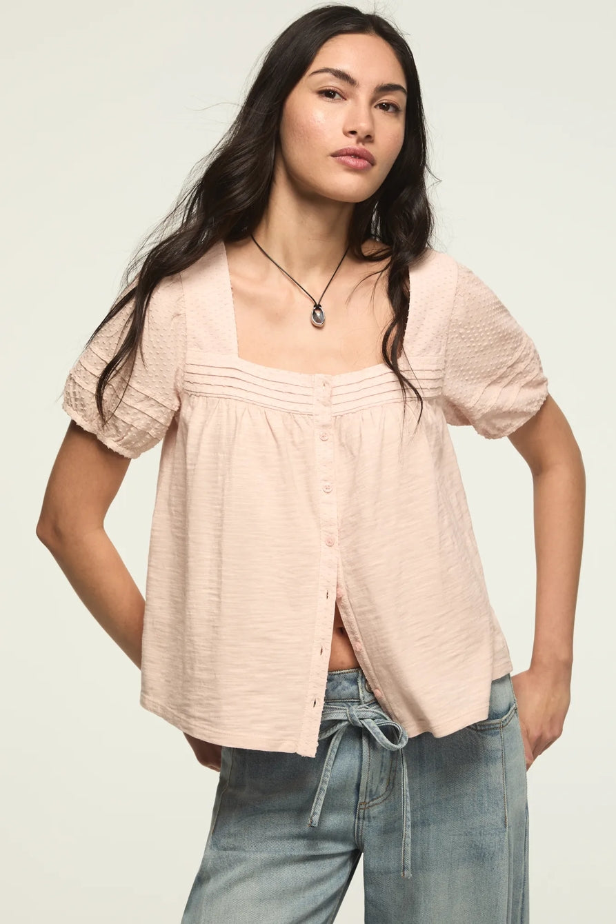 Lucky Brand Women's Short Sleeve Square Neck Top - Sepia Rose – Zulily