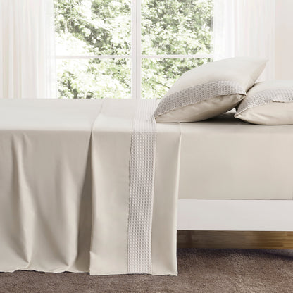 Kathy Ireland 4 Piece Waffle Hem Sheet Set