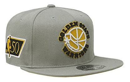 Mitchell & Ness Men's NBA Sunny Gray Fitted Hwc Warriors Fitted Caps