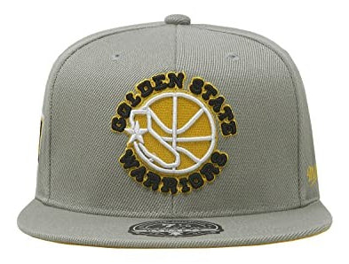 Mitchell & Ness Men's NBA Sunny Gray Fitted Hwc Warriors Fitted Caps